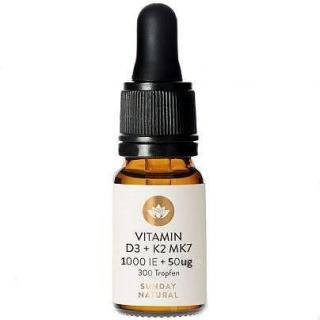 Vitamin D3 + K2 MK7, 1000 IE, 300 kapek