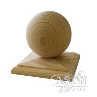 Dřevěná koule průměr 90mm se stříškou sloupku 115x115mm