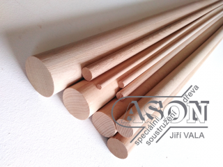 Dřevěné tyčky 12mm hladké - buk,délka 1m (Tyčky-hůlky 12mm hladké - buk,délka 1m)
