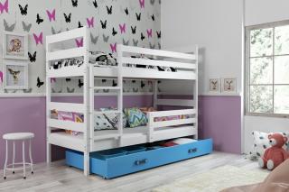 BMS Group Dětská patrová postel Eryk - Bílá/modrá - 160x80