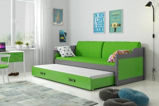 BMS Group Dětská postel David 190x80 - Grafit / zelená