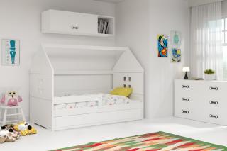 BMS Group Dětská postel Domi 1 - 160x80 Bílá/bílá (postel ve tvaru domečku)