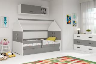 BMS Group Dětská postel Domi 1 - 160x80 Grafit/grafi (postel ve tvaru domečku)