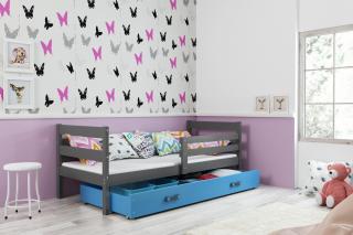 BMS Group Dětská postel Eryk 1 - Grafit/modrá - 200x90