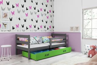 BMS Group Dětská postel Eryk 1 - Grafit/zelená - 190x80