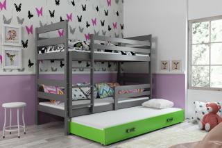 BMS Group Dětská postel Eryk 3 - Grafit/zelená 160x80