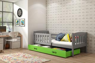 BMS Group Dětská postel Kubus 1 Grafit/zelená 160x80