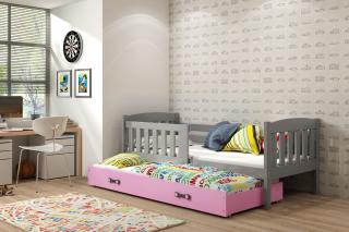 BMS Group Dětská postel Kubus 2 Grafit/růžová - 190x80