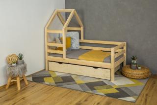 MAXIDO Dětská domečková postel  Dora s přistýlkou 160x80 přírodní (Český výrobek)