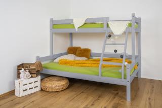 MAXIDO Dětská patrová postel Nela 200x120 šedá (Český výrobek)