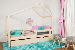 MAXIDO Dětská postel domeček Dita - jeden šuplík 200x90 přírodní (Český výrobek)