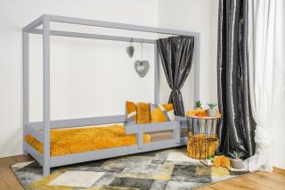 MAXIDO Dětská postel domeček Vali 160x80 šedá (Český výrobek)