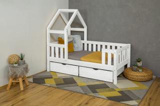 MAXIDO Dětská postel domeček Zara - dva šuplíky 160x80 bílá (Český výrobek)