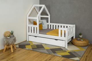 MAXIDO Dětská postel domeček Zara s přistýlkou 160x80 bílá (Český výrobek)