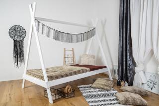 MAXIDO Dětská postel Teepee 160x80 Bílá (Český výrobek)