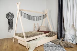 MAXIDO Dětská postel Teepee s přistýlkou 160x80 přírodní (Český výrobek)