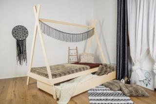 MAXIDO Dětská postel Teepee s přistýlkou 180x80 přírodní (Český výrobek)