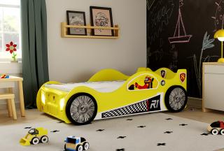 Plastiko Dětská postel auto Monza Mini 160x80 žlutá