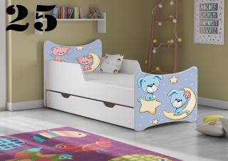 Plastiko Dětská postel se šuplíky Medvídek a hvězdy - 25 - 180x90