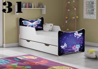 Plastiko Dětská postel se šuplíky Motýlci - 31 - 140x70