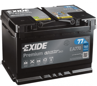 Exide PREMIUM CARBON BOOST 12V 77AH 760A EA770