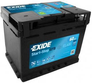 Exide Start-Stop EFB 12V 60Ah 520A EL600