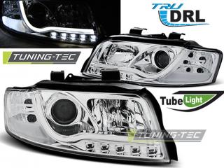 Audi A4 B6 00-04 - Přední světla TUBE LIGHT  DRL - Chromová