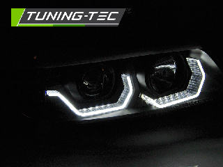 BMW 3 E90/E91 05-08 - Přední světla ANGEL EYES LED 3D - Černá Sedan/Combi