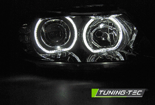 BMW 3 E90/E91 05-11 - Přední světla ANGEL EYES LED INDICATOR - Černé Sedan/Combi