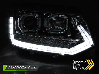 VW T5 10-15 - Přední světla TUBE LIGHT DRL SEQ - Chromová