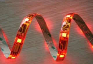LED diodový pásek - STRIP 5m, LED 3528, červené světlo (LED diodový ohebný STRIP pásek, 12V, LED 3528, červené světlo, délka 500cm  img)