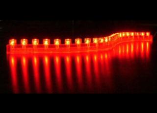 LED pásek diodový - PVC 24cm, červené světlo (LED diodový ohebný PVC pásek, 12V 24cm LED, červené světlo, 1ks)