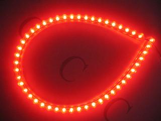 LED pásek diodový - PVC 48cm, červené světlo (LED diodový ohebný PVC pásek, 12V 48cm LED, červené světlo, 1ks)