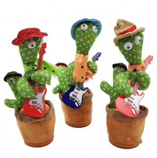 Plyšový tančící a mluvící kaktus USB (Interaktivní kaktus opakující slova i zvuky)