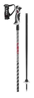 LEKI HOT SHOT S Eloxal Black/Anodized Grey/Bright Red 125cm