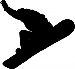 Snowboardista 1 samolepka / 9 x 8,3 cm / černá