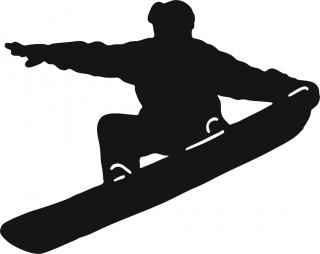 Snowboardista 2 samolepka / 9 x 7,1 cm / černá
