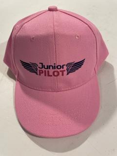 Dívčí čepice- výšivka Junior pilot růžová