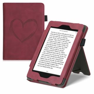 Pouzdro KW STAND NUBUCK RED HEART pro Amazon Kindle Paperwhite 4
