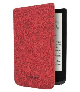 Pouzdro Pocketbook HPUC-632-R-F Shell RED flowers pro Pocketbook Basic Lux 2 616 a Touch Lux 4 627, Lux 5 628 a Touch HD 3 632