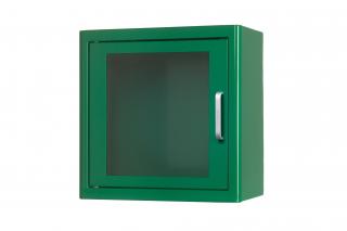 Nástěnná kovová skříňka na AED s alarmem  + označení samolepkou zdarma Barva: Zelená