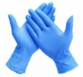 Nitrilové vyšetřovací bezpudrové rukavice PROTECT LINE Blue 100 ks Velikost: L