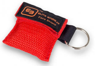 Resuscitační rouška Elite Face Shield klíčenka Barva: Červená