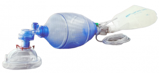 Resuscitační sada dýchacího PVC vaku s maskou, hadičkou a O2 rezervoárem Varianta: Dospělý maska č.3