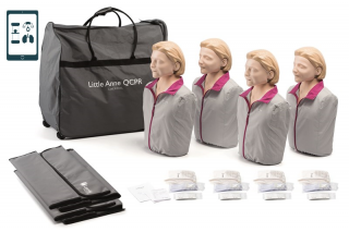 Sada resuscitačních figurín dospělého Little Anne QCPR 4-Pack v přepravní tašce
