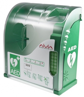 Venkovní uzamykatelný box na AED defibrilátor AIVIA 210 s alarmem a klávesnicí