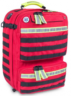 Zdravotnický záchranářský batoh s USB portem Paramed RED 36 l.