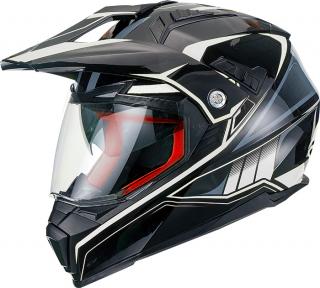 FS 606 Enduro helma se sluneční clonou černo stříbrná Velikost: XL