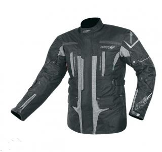 NF 2201 Textilní bunda dlouhá černo stříbrná Velikost: XS