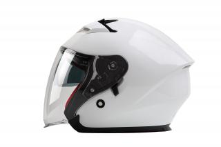 OF 878 Skútrová helma s plexi a sluneční clonou - bílá Velikost: L